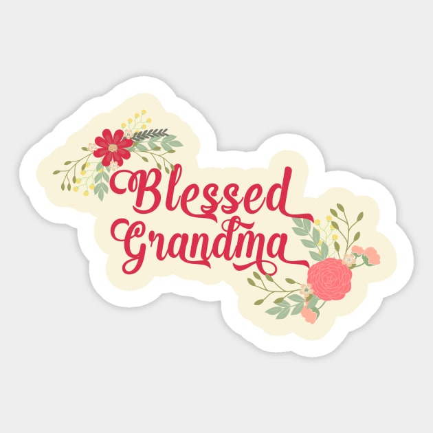 Blessed Grandma Floral Christian Grandma Gift Sticker by g14u